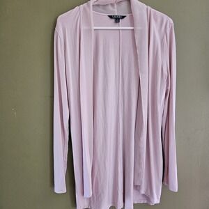 Lauren Ralph Lauren Sm Open Front Cardigan Lightweight Pale Rose Flowy‎ Viscos